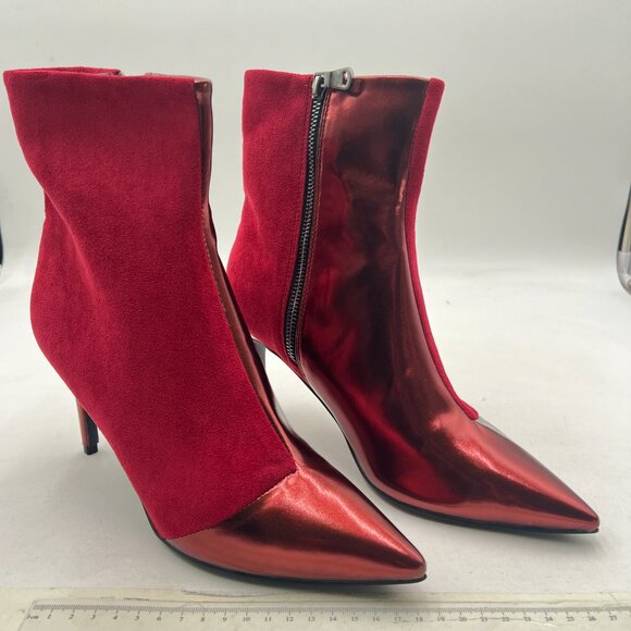 Wine Pointed Toe Ankle Booties High Heel Office Lady Comfy Daily Wear Dress Shoe - Picture 3 of 8